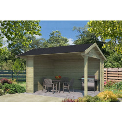 Outdoor Life Products | Overkapping Kirian 380 x 300 | Geïmpregneerd | Olijfgroen